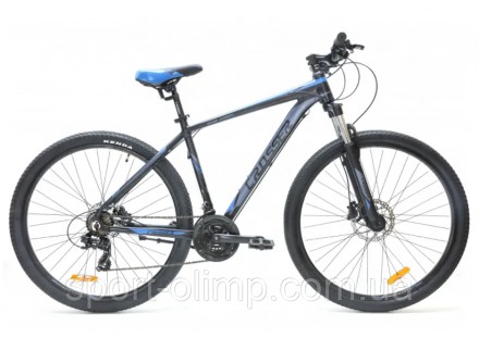 Велосипед найнер Crosser AL-LEON 29" (рама 19, 21S) Hidraulic Shimano черно-сини. . фото 2