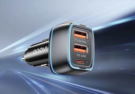 Автомобільний зарядний пристрій QOOVI 44вт USB, Type C.. Черкассы. фото 1 Автомобільний зарядний пристрій QOOVI 44вт USB, Type C.. Черкассы. фото 1