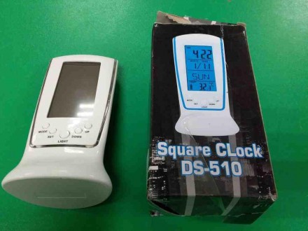 Square Clock SQ-510 - Оригинальные многофункциональные часы - будильник с термом. . фото 4