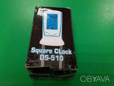 Square Clock SQ-510 - Оригинальные многофункциональные часы - будильник с термом. . фото 1