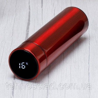 Термос 500 мл з нержавіючої сталі UNIQUE UN-1006 червоний з датчиком температури. . фото 5