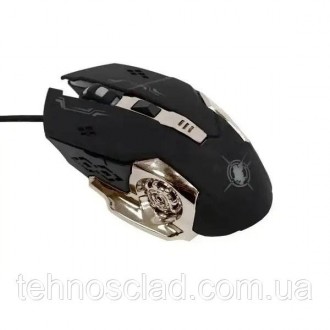 Ігрова комп'ютерна миша Gaming Mouse X6 з LED-елементами світиться різними кольо. . фото 6