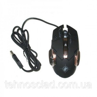 Ігрова комп'ютерна миша Gaming Mouse X6 з LED-елементами світиться різними кольо. . фото 7