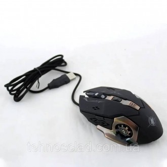 Ігрова комп'ютерна миша Gaming Mouse X6 з LED-елементами світиться різними кольо. . фото 8