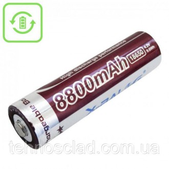 Літій-іонна X-Balog акумуляторна батарейка 18650 ємність 8800 mAh напруга 4.2V п. . фото 5
