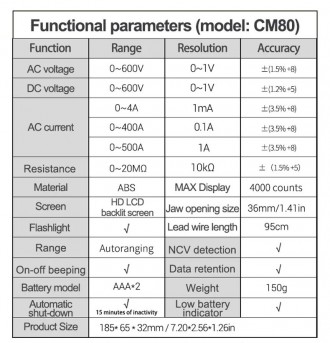 ANENG CM80 - це портативний надійний вимірювальний прилад з рідкокристалічним ци. . фото 9