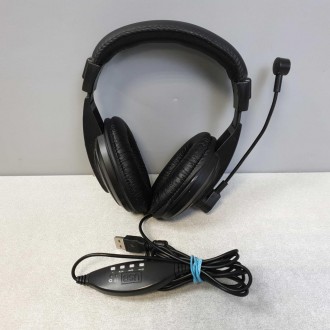 Дротова комп'ютерна гарнітура з накладними навушниками, кріплення за допомогою н. . фото 2