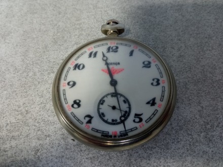 Кишеньковий годинник Блискавка Паротяг, механічний годинник виробництва часів СР. . фото 4