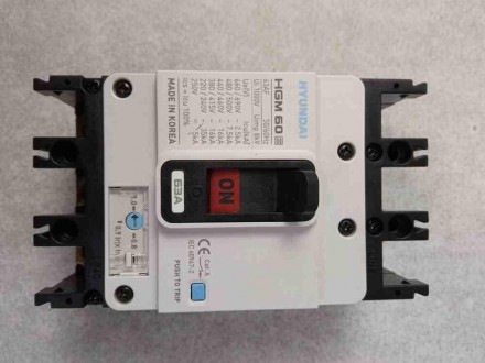 Автоматичний вимикач Hyundai HGM60E-F
Тип розчіплювача — регульований
Монтажне в. . фото 10