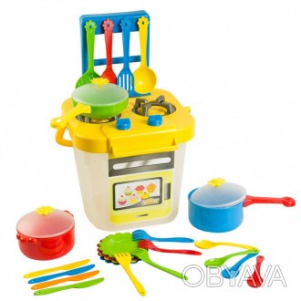 Набір іграшкового посуду столовий Ромашка з плитою 25 елементів від українського. . фото 1