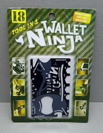 Мультикрихітка Ninja Wallet 18 в 1. Мультитул — чудовий подарунок для Вас і Ваши. . фото 2