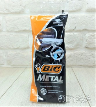 Бритва мужская BIC (БИК) Metal обеспечит чистое бритье без дополнительных усилий. . фото 1