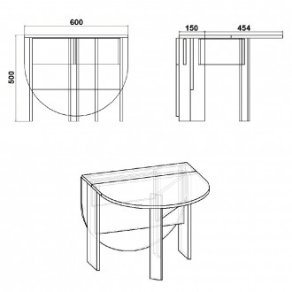 Стіл-книжка KOMPANIT-5 МІНІ Горіх Екко: Мініатюрний стіл, висотою 50 см, допомож. . фото 3