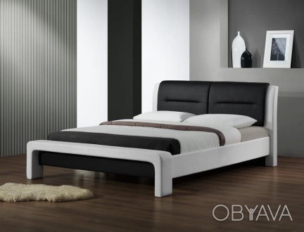 Ліжко Cassandra 160 x 200 см (білий/чорний) постачається у розібраному вигляді. . . фото 1