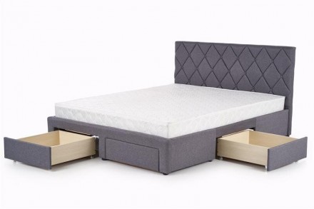 Ліжко з шухлядами BETINA сірий 160 x 200 см (сірий) поставляється в розібраному . . фото 11