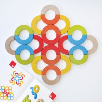 "Радужные дуги" это игра 2в1 - мозаика и балансир.
24 цветные полукруга из натур. . фото 6