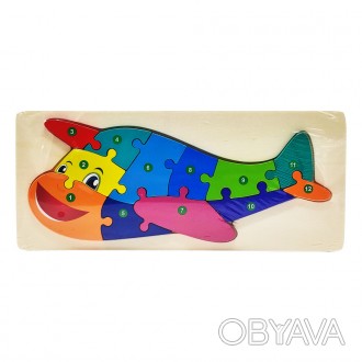 Деревянная игрушка Пазл MD 2912 (Самолет)