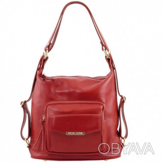 Женская кожаная сумка-рюкзак 2 в 1 Tuscany TL141535. . фото 1