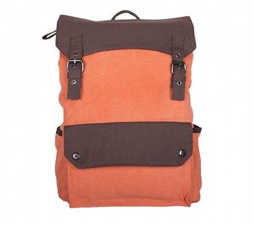 Красивый рюкзак оранжевого цвета. Аксессуар сделан из прочного материала. Внутри. . фото 2