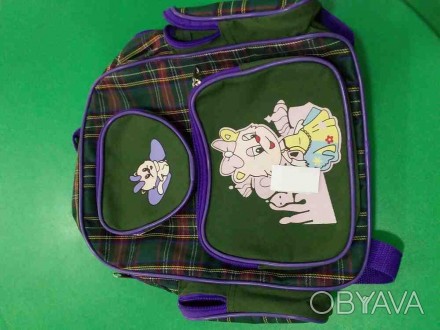 Детский рюкзак. Изготовлен из износостойкого материала с нанесенным детским рису. . фото 1