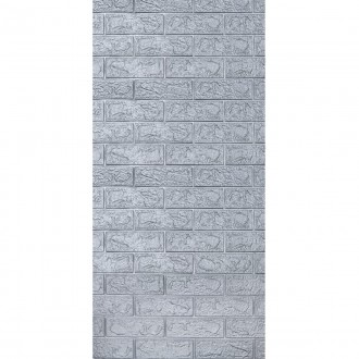 
 Самоклеющаяся 3D панель Sticker Wall SW-00001445 Под серебряный кирпич в рулон. . фото 2