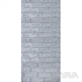 
 Самоклеющаяся 3D панель Sticker Wall SW-00001445 Под серебряный кирпич в рулон. . фото 1