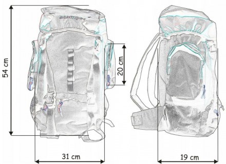 
 Легкий походный рюкзак Acamper TRSO-14 35L Серый с красным Туристический и тре. . фото 8