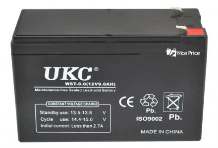 Акумуляторна батарея UKC 12v 9 А 12 В 9 А 
Акумуляторна батарея UKC виготовлена. . фото 6