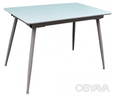 
Невеликий, елегантний і лаконічний стіл кухонний розкладний скляний з МДФ сіро-. . фото 1