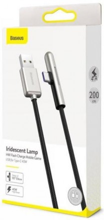 Кабель Baseus Iridescent Lamp Mobile Game USB3.1-USB Type-C, 2м, Black 
 
Отправ. . фото 5