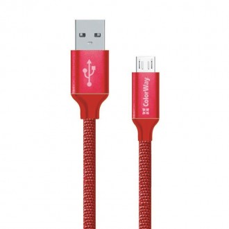 Кабель ColorWay USB-MicroUSB, 2.4А, 2м Red 
 
Отправка данного товара производит. . фото 2