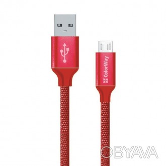 Кабель ColorWay USB-MicroUSB, 2.4А, 2м Red 
 
Отправка данного товара производит. . фото 1