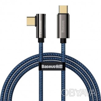 Кабель Baseus Legend Series Elbow USB-C-USB-C, 1м, Blue 
 
Отправка данного това. . фото 1