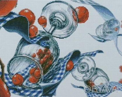 Набор для творчества алмазная картина Бокалы с ягодами Strateg размером 40х50 см. . фото 1