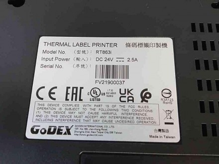 Настольный принтер этикеток Godex RT863i – термотранферный принтер с высоким раз. . фото 9