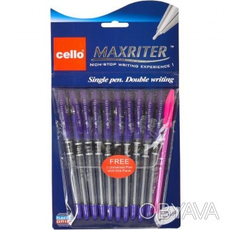 Ручка масляная MAXRITER 727+1 Cello фиолетовая, 10 шт+1, в уп. 727+1фиолетовая(5. . фото 1