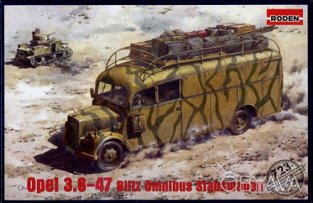 Модель автомобиля Opel 3.6-47 Blitz Omnibus Stabswagen RODEN 723Длина модели, мм. . фото 1