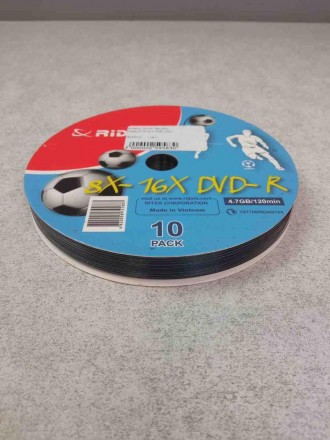 Оптичні диски Ridata DVD-R 4.7 GB 10 шт.
Внимание! Комісійний товар. Уточнюйте н. . фото 6