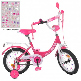 Детский двухколесный велосипед для девочки с корзинкой Profi Принцесса 12 дюймов. . фото 3