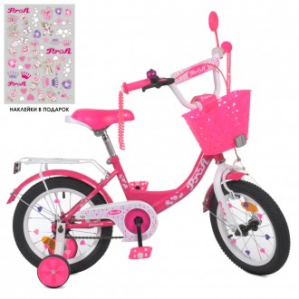 Детский двухколесный велосипед для девочки с корзинкой Profi Принцесса 12 дюймов. . фото 2