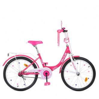 Велосипед детский для девочки c корзинкой PROF1 20юймов Y2013-1 Princess,малинов. . фото 8