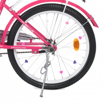 Велосипед детский для девочки c корзинкой PROF1 20юймов Y2013-1 Princess,малинов. . фото 10