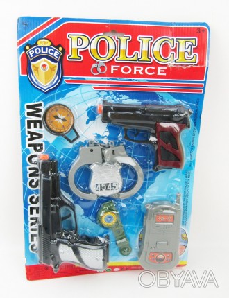 УЦЕНКА 30% Полицейский набор 1313-1 2 пистолета, рация, наручники, часы, на план. . фото 1