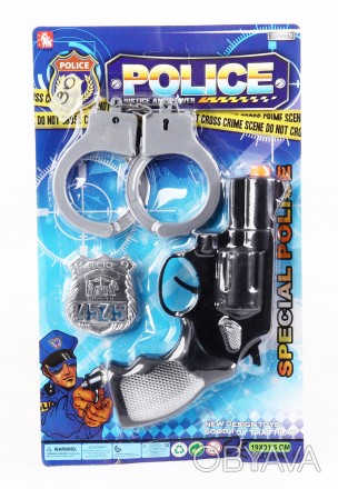 УЦЕНКА 30% Поліцейський набір 2 види, Іграшка пістолет, значок, наручники, на пл. . фото 1
