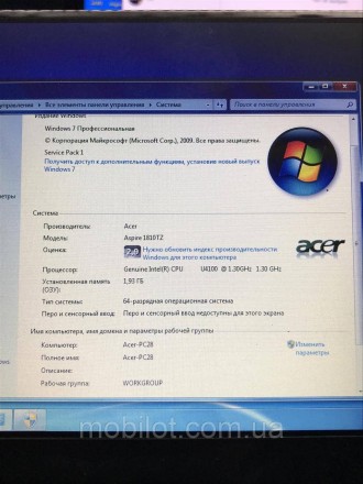 Материнская плата к ноутбуку Acer Aspire 1810TZ. Все работает исправно. В нормал. . фото 9