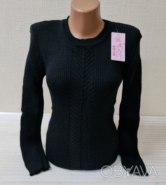 Код товара: 1165.6
Женский свитер с круглым воротом, однотонный, уютный и стильн. . фото 1
