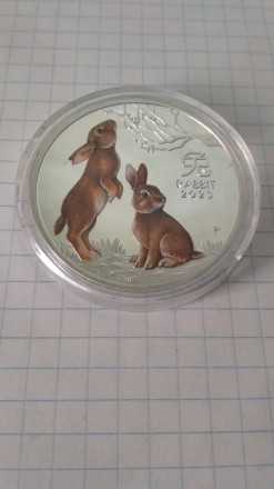 1 долар. Австралія. Рік кролика 2023. Монета нова. Розмір: 40*3 мм. Матеріал: по. . фото 2