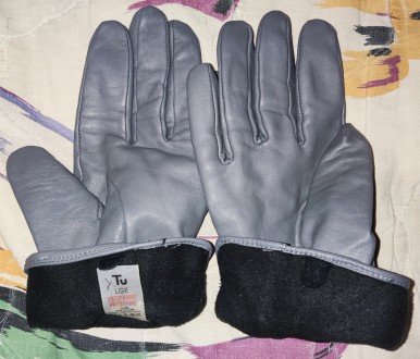 Кожаные перчатки TU, размер-L, ширина-9.5см, средний палец-8.5см, общая длина-24. . фото 4