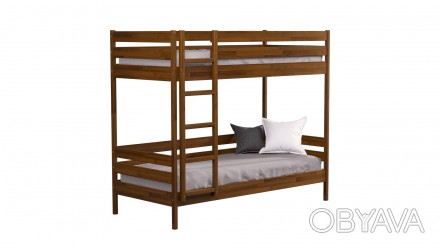 Дерев'яне ліжко "Дует" торгової марки Естелла - надійне і міцне двох'ярусне дитя. . фото 1