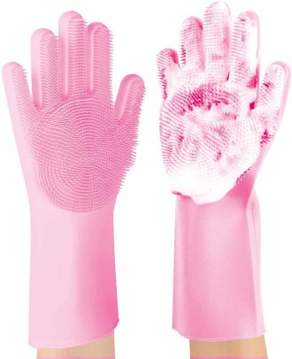 Силиконовые многофункциональные перчатки для мытья и чистки Gloves for washing d. . фото 2